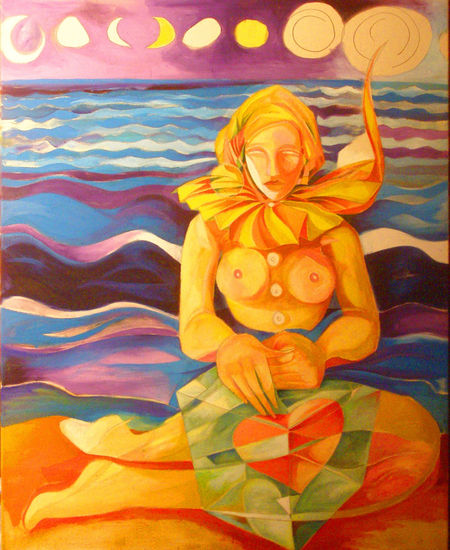 En la orilla Oil Canvas Figure Painting