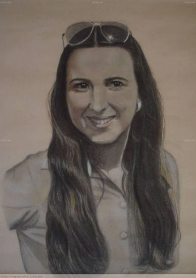 Retrato con carboncillo, Pastel Lienzo Retrato