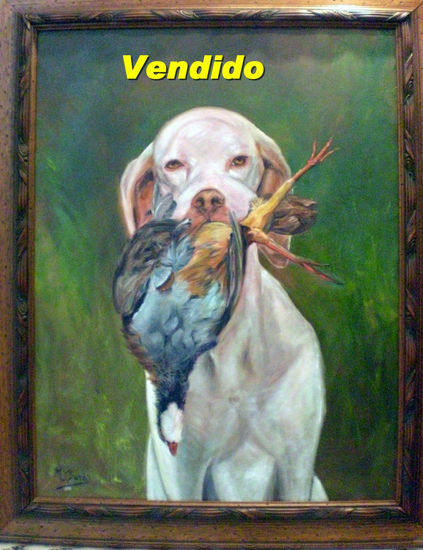 "Buen trofeo" Oil Canvas Animals