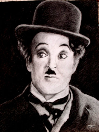 Charles Chaplin Charcoal