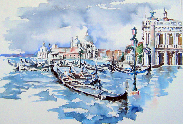 Acqua Alta, Amapola Herrera Watercolour Paper Landscaping