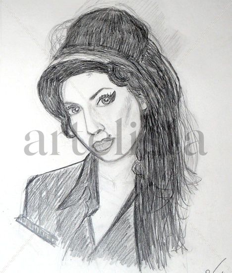 Retrato Amy Winehouse Pencil