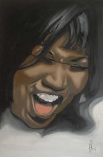 Aretha Franklin Oil Canvas Portrait