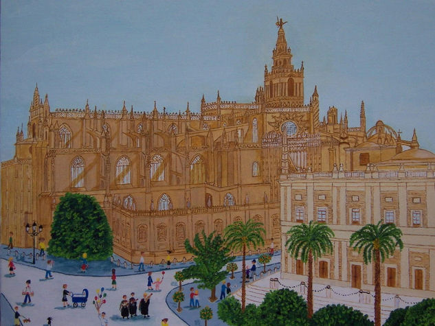 Catedral y Giralda de Sevilla Óleo Lienzo Paisaje