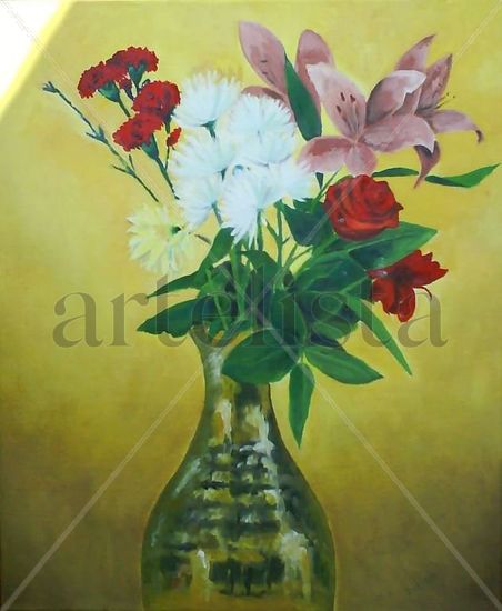 Jarrón Oil Canvas Floral Painting