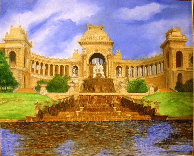 Palacio de Longchams (Marsella-France) Oil Canvas Landscaping