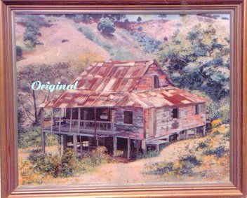 Casona de la montaña Oil Canvas Landscaping