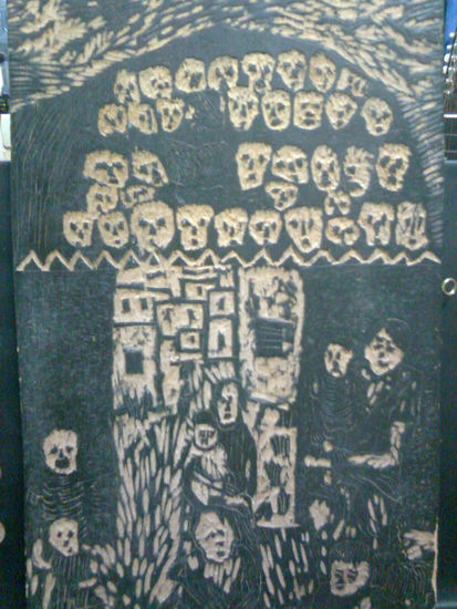 A la entrada de la ciudad Woodcut