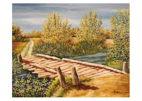 Puente viejo Oil Canvas Landscaping