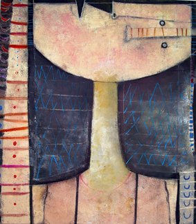 EL ASTRONOMO Mixed media Textile Figure Painting