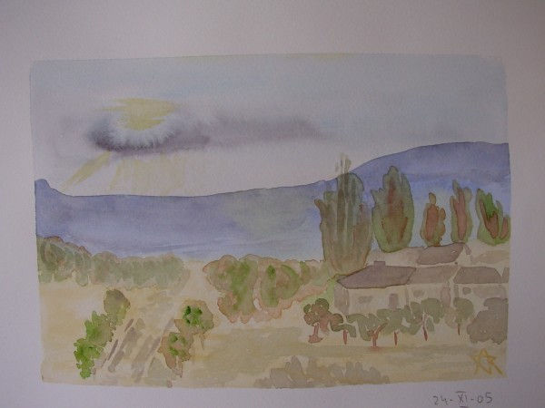 Paisaje arbolado Watercolour Paper