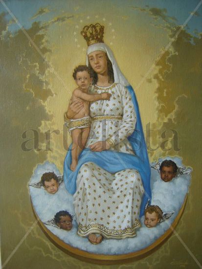 virgen de Belén Oil Canvas Figure Painting