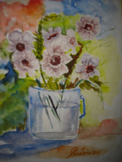 Violetas Watercolour Paper Floral Painting