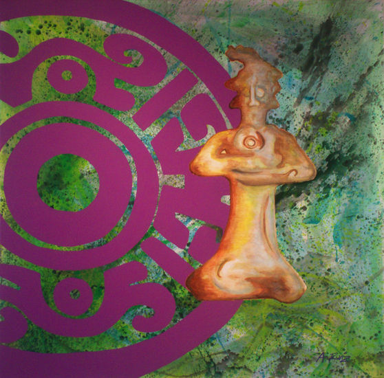 El Shaman del dub Mixed media Canvas Others