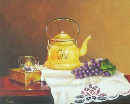 Tea Time Oil Canvas Still Life Paintings