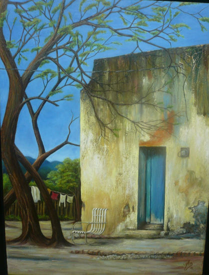 Casa San Bartolo Oil Canvas Landscaping