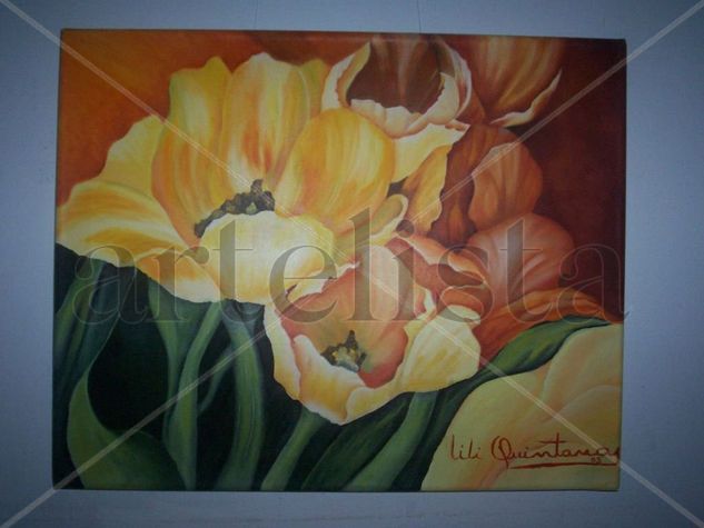 flores amarillas Oil Canvas Landscaping