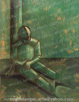 MUCHACHO DESCANSANDO EN EL PARQUE Mixed media Paper Figure Painting