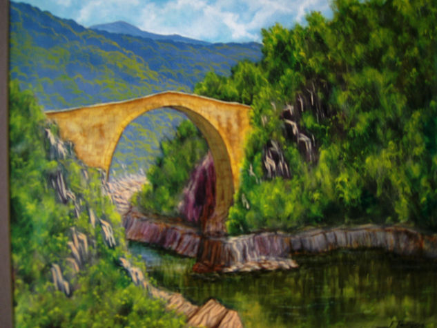 puente de Sadernas Óleo Lienzo Paisaje