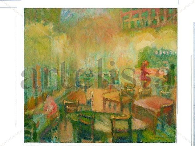 En el café Oil Canvas Others