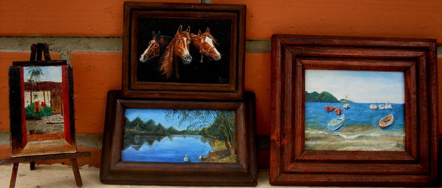 CASA PENOL, CABALLOS, TAGANGA LAGO Óleo Lienzo Paisaje