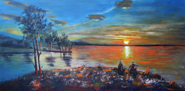 Amanecer Media Mixta Lienzo Paisaje