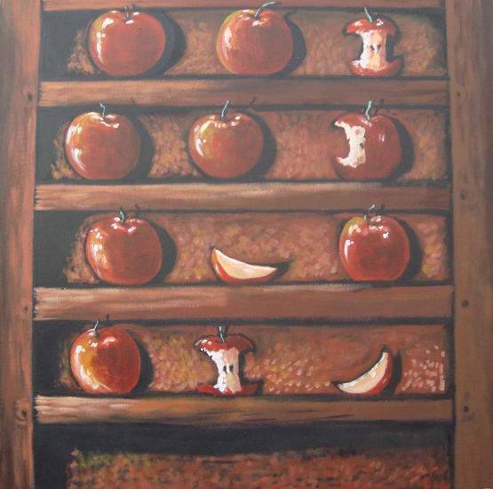 "Hay manzanas en el armario" Acrylic Canvas Still Life Paintings