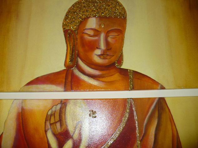 Buda Meditando Acrylic Canvas Figure Painting