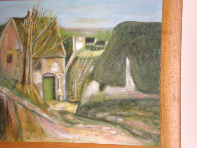 LA CASA DEL MIEDO. Óleo Lienzo Paisaje