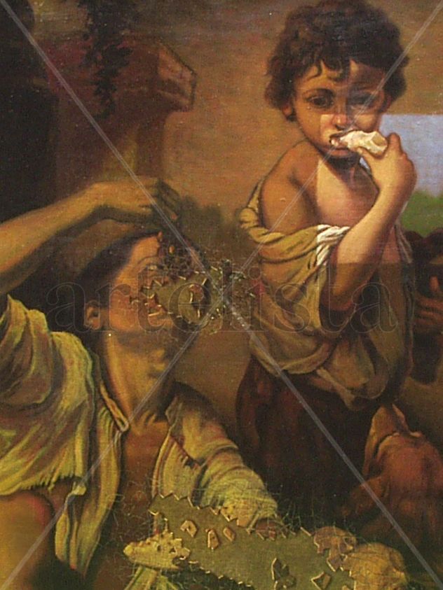 Niños comiendo en proceso de restauraciòn