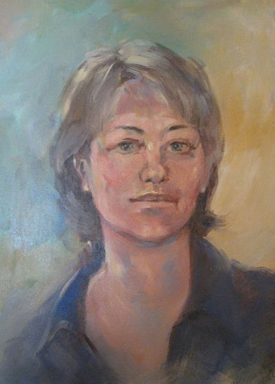 AUTORRETRATO Oil Textile Portrait