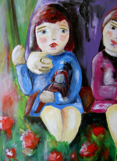 EL COLUMPIO DE LA ABUELA (DETALLE2) Acrylic Canvas Figure Painting