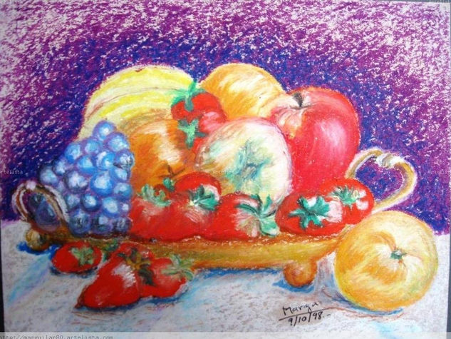 Frutas Pastel Paper Still Life Paintings