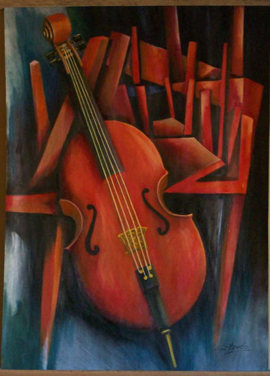 violonchello Oil Paper Figure Painting