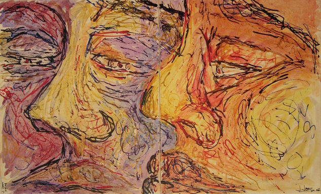 Face to face 2002 Acrylic Canvas Figure Painting