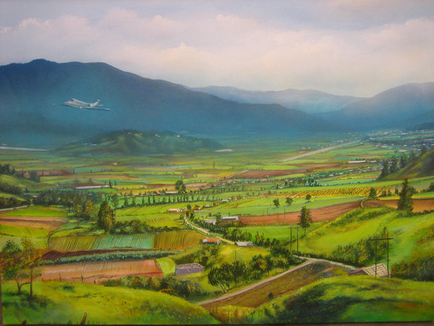 valle de mi tierra constanza Oil Canvas Landscaping