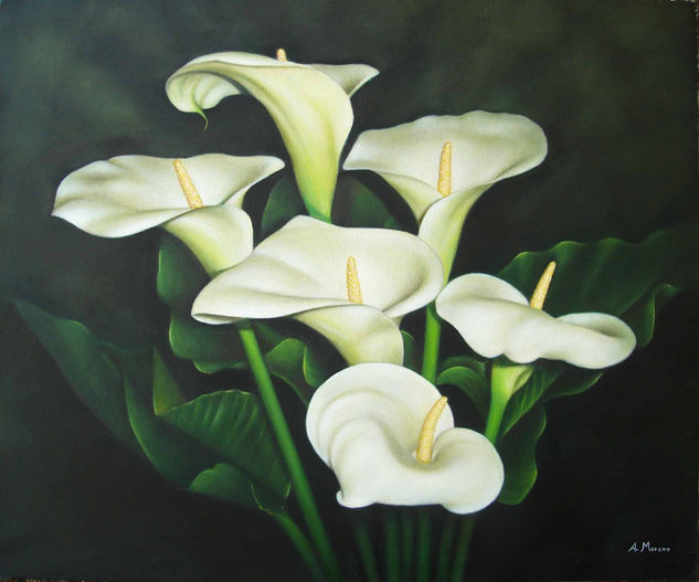 ramo de calas Oil Canvas Floral Painting