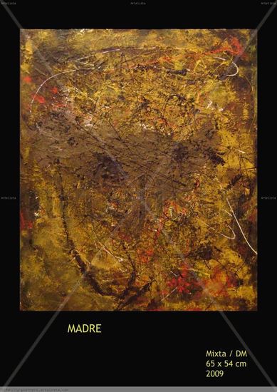 Madre Mixed media Panel Figure Painting