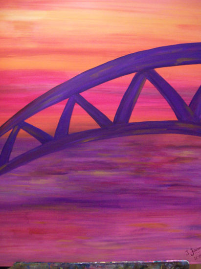 Mirando el puente Oil Canvas Landscaping