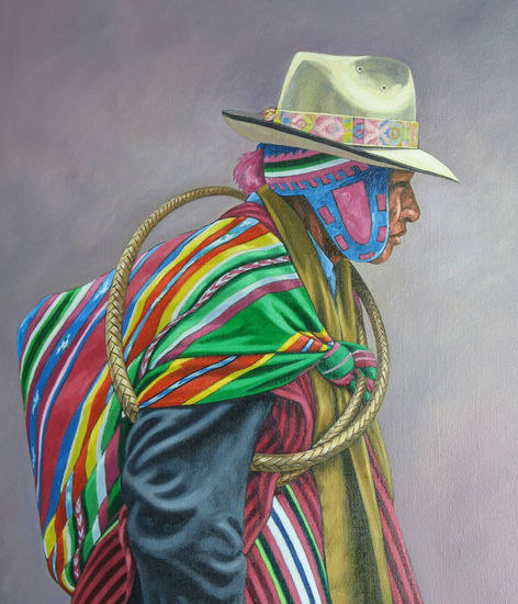 Autoridad Aymara Oil Canvas Figure Painting