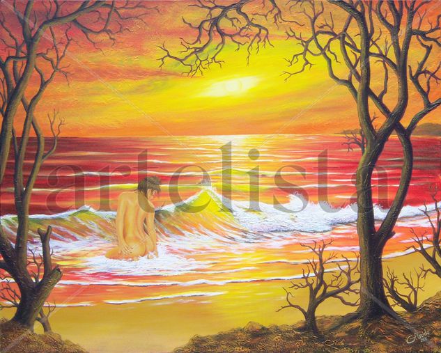 DESNUDO de MAR Acrylic Canvas Marine Painting