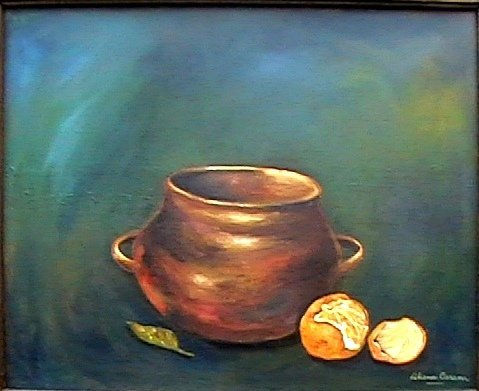 VASIJA CON FRUTA Oil Canvas Still Life Paintings