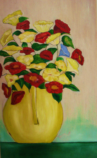 El cálido color de Amapolas Oil Others Floral Painting