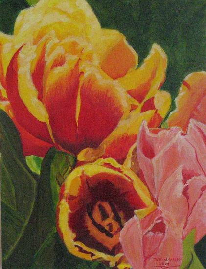 Flor 1 Oil Canvas Floral Painting