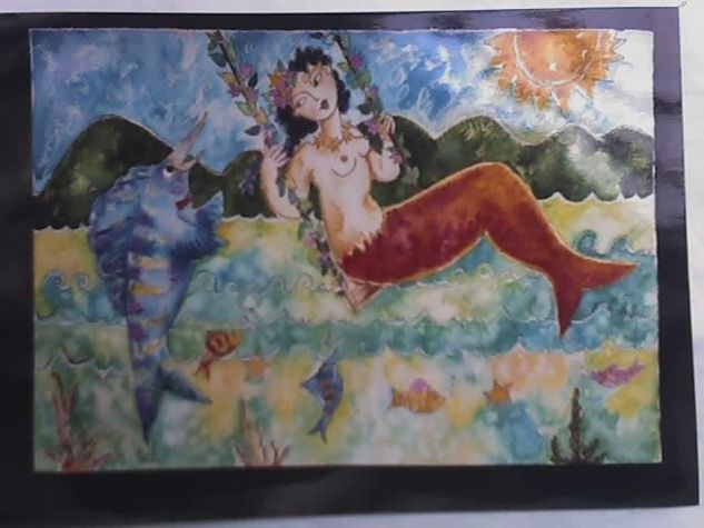 sirenas y virgenes Watercolour Card Figure Painting