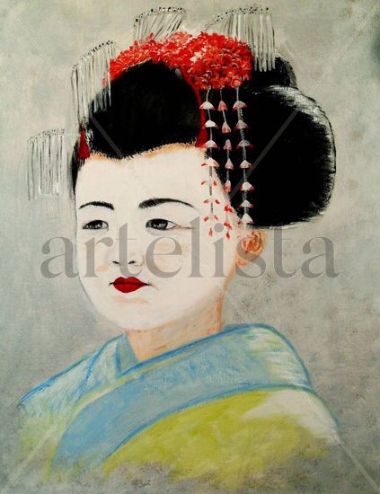 geisha Acrílico Lienzo Retrato