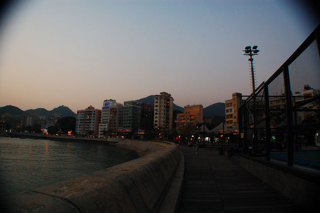 atardecer en la bahía Stanley