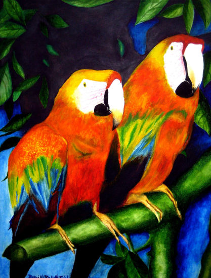 Guacamayo Óleo Lienzo Paisaje