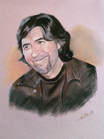 Joaquín Sabina Pastel Cartulina Retrato