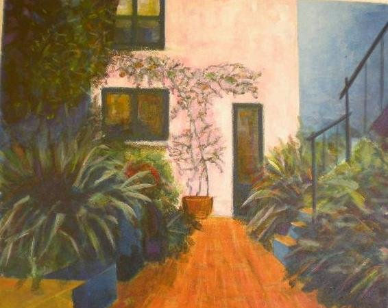 El pati blau Acrylic Canvas Landscaping